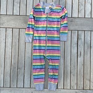 Hanna Andersson 2T long john pj EUC rainbow stripe